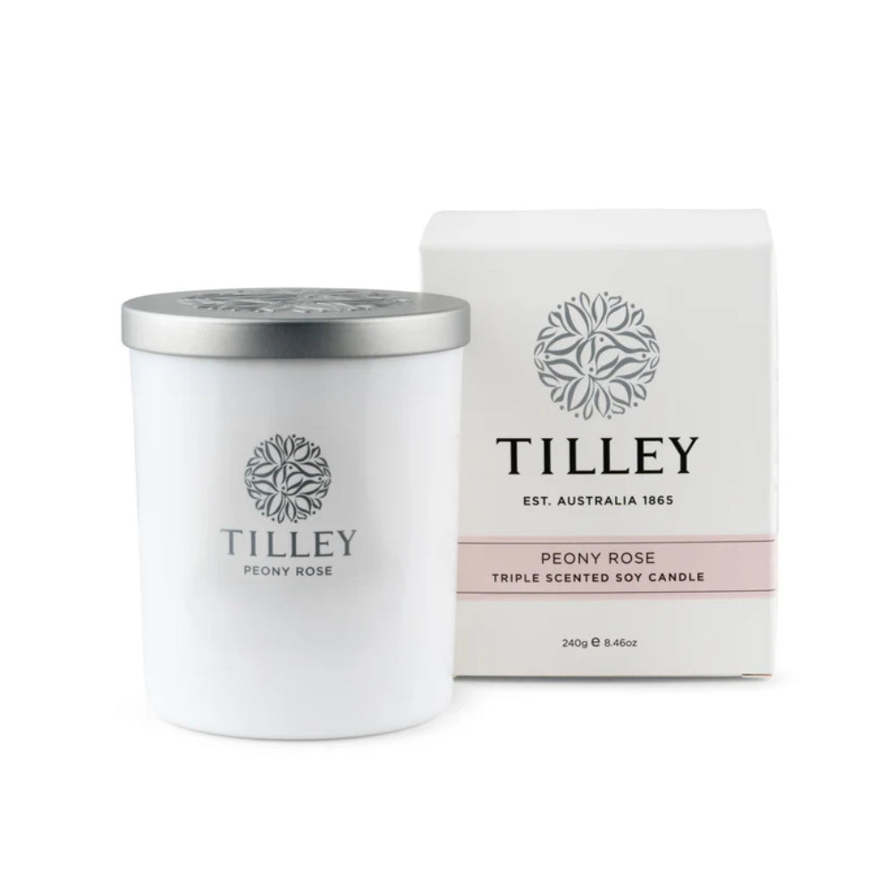 Tilley Peony Rose Soy Candle 240g / 45 hour